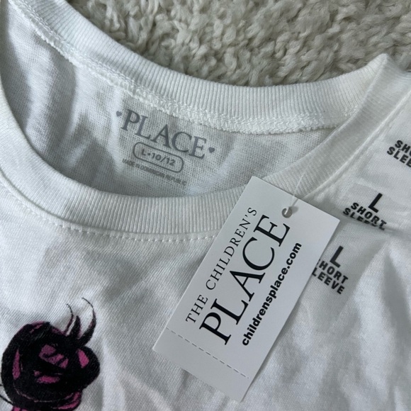 Girls Large Children’s Place White Graphic Tee NWT - Picture 3 of 6